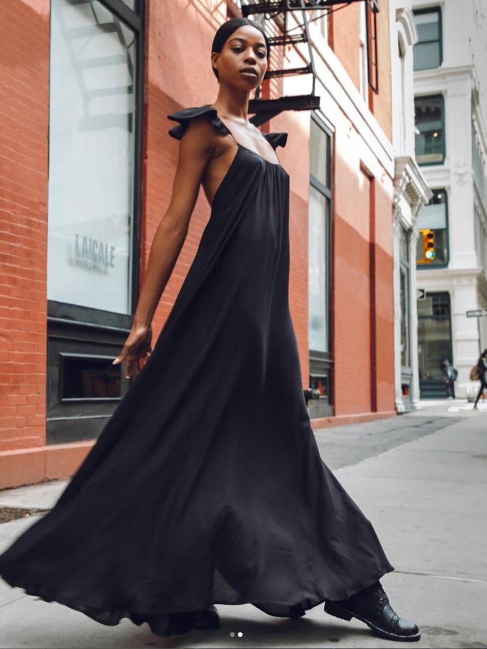 De La Rosa Tulum Black Wings Dress Size S
